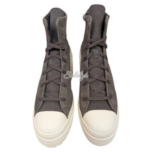 Converse Chuck 70 De Luxe Heel Platform Nubuck Leather Coffee Sneaker Boot 8.5